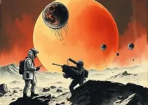 tinta de caneta em meteorito de Marte