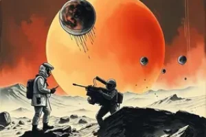 tinta de caneta em meteorito de Marte