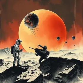 tinta de caneta em meteorito de Marte