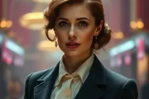 atriz O Agente Secreto produzindo tapetes