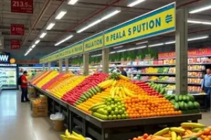 transformação de barraca de frutas em supermercado