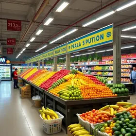 transformação de barraca de frutas em supermercado